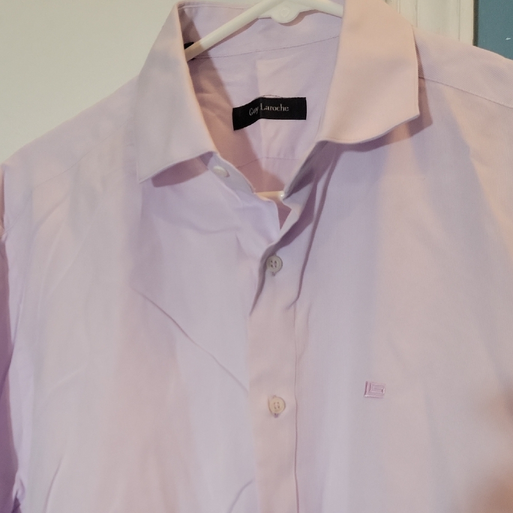 Guy Laroche Men's Light Purple Dress Shirt